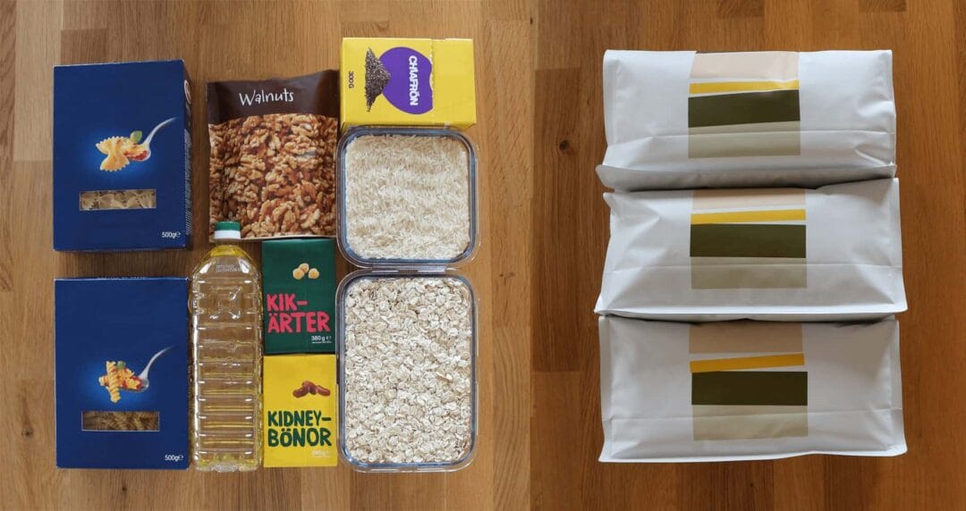 ComFoo Krismat jämfört med traditionellt beredskapslager
