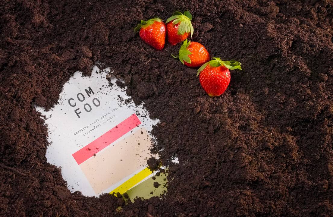 ComFoo jordgubb, svensktillverkad komplett måltidsersättning