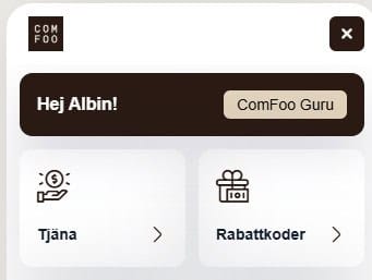 ComFoo Rewards, bonuspoäng